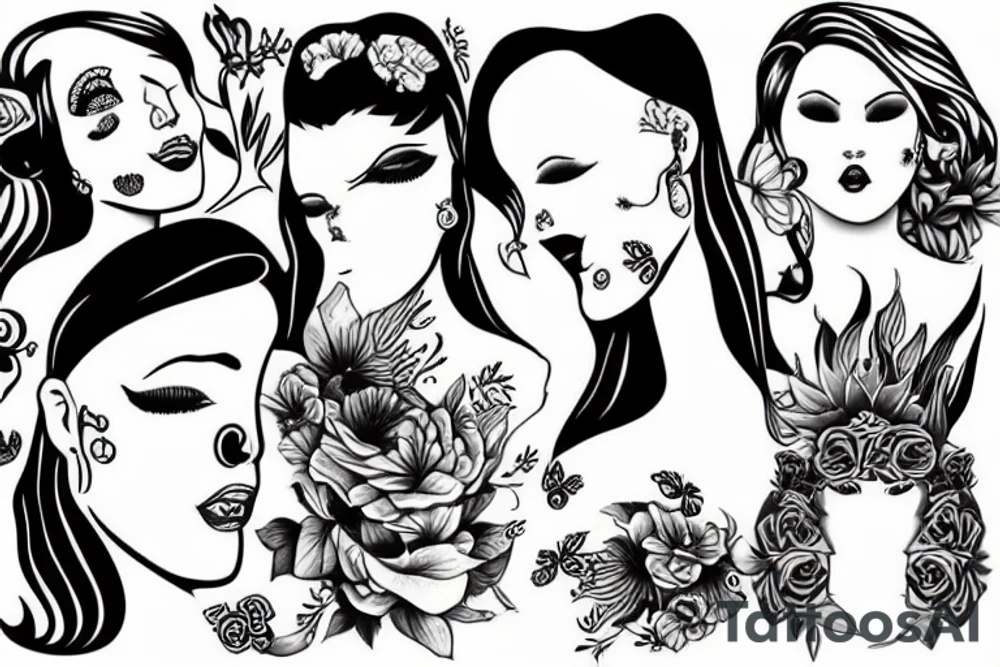 Women suffocating tattoo idea