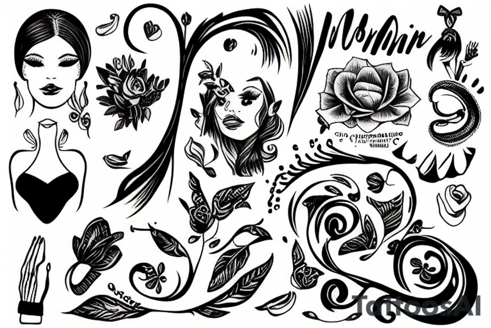Woman suffocating tattoo idea