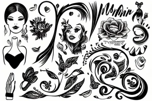 Woman suffocating tattoo idea