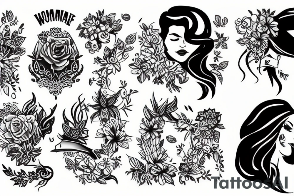 Woman suffocating tattoo idea