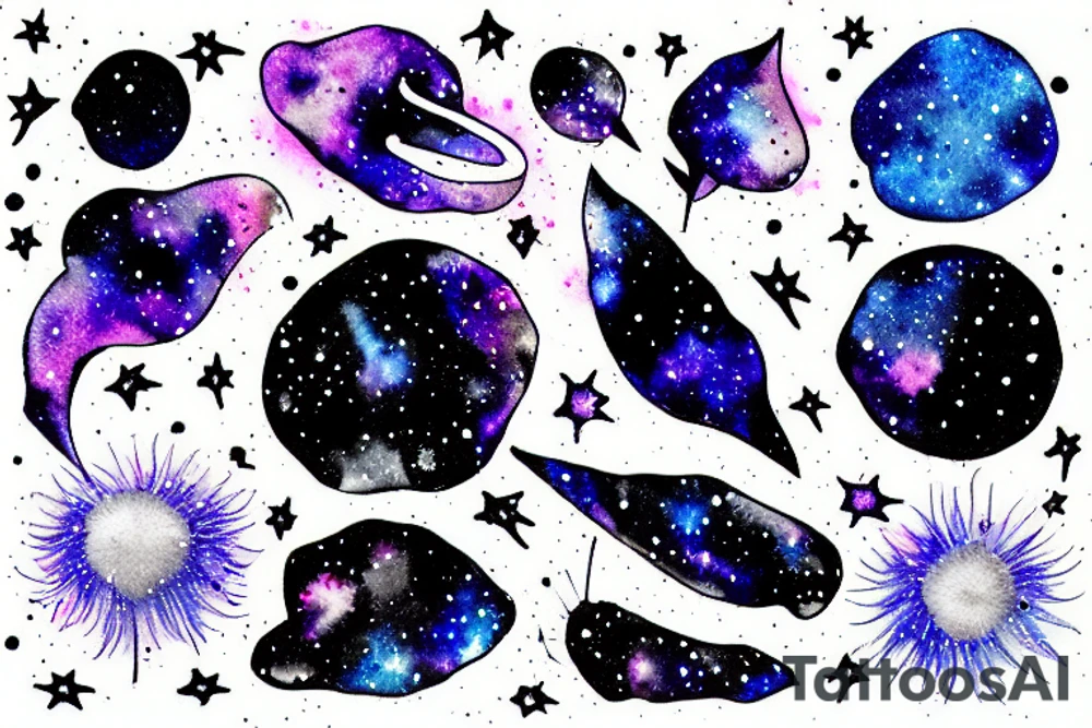 Small galaxy from a dandelion tattoo idea