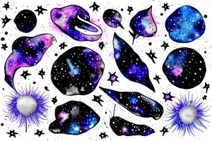 Small galaxy from a dandelion tattoo idea
