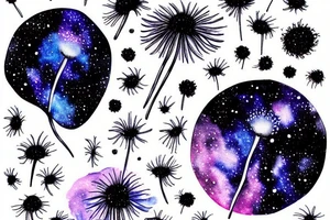 Small galaxy from a dandelion tattoo idea