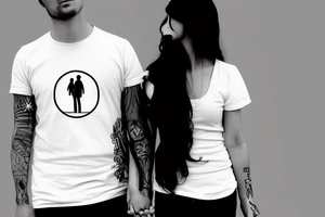 couple walking. minimal. thin. tattoo idea