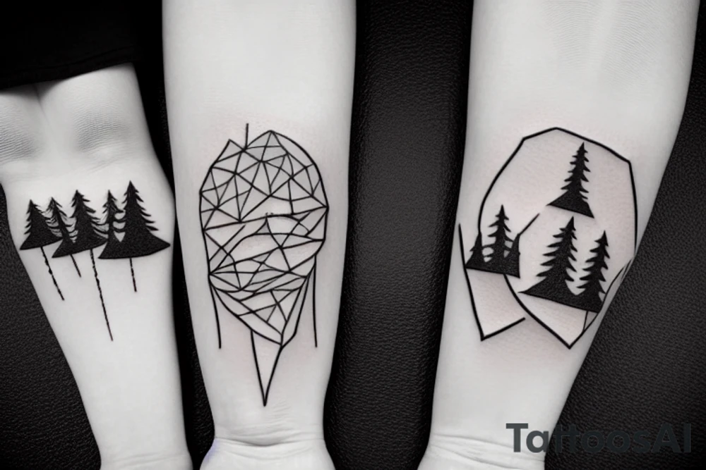 couple hiking tattoo idea