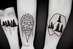 couple hiking tattoo idea