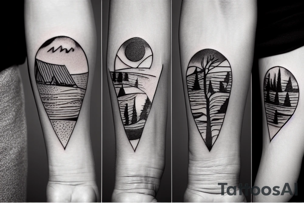 couple hiking tattoo idea