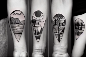 couple hiking tattoo idea