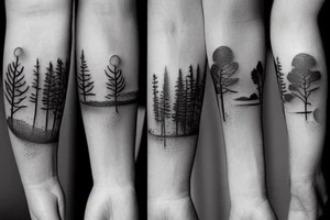 couple walking nature tattoo idea