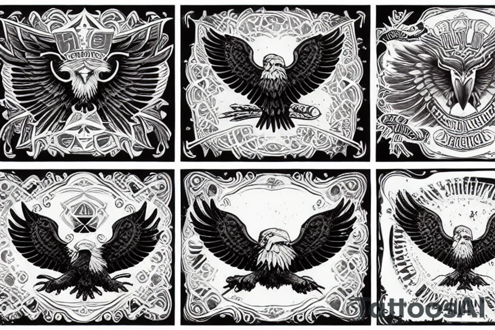 american traditional eagle tattoo idea