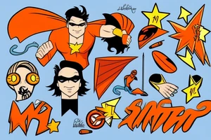 Superhero with orange suit tattoo idea