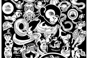 A monkey surfing tattoo idea