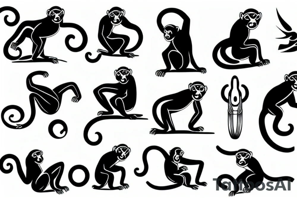 A monkey surfing tattoo idea