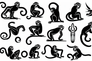 A monkey surfing tattoo idea