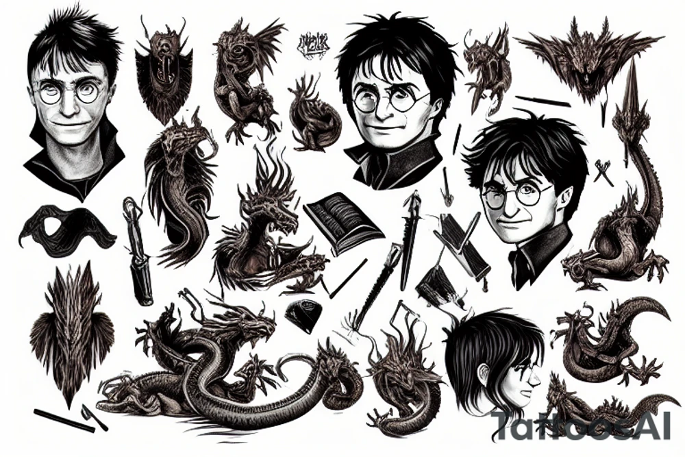 Harry Potter fight a dragon tattoo idea