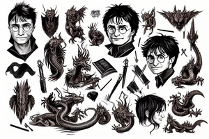 Harry Potter fight a dragon tattoo idea