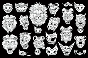 Lion with gold teeth tattoo idea