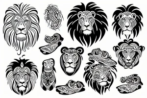 Lion in mandal tattoo idea
