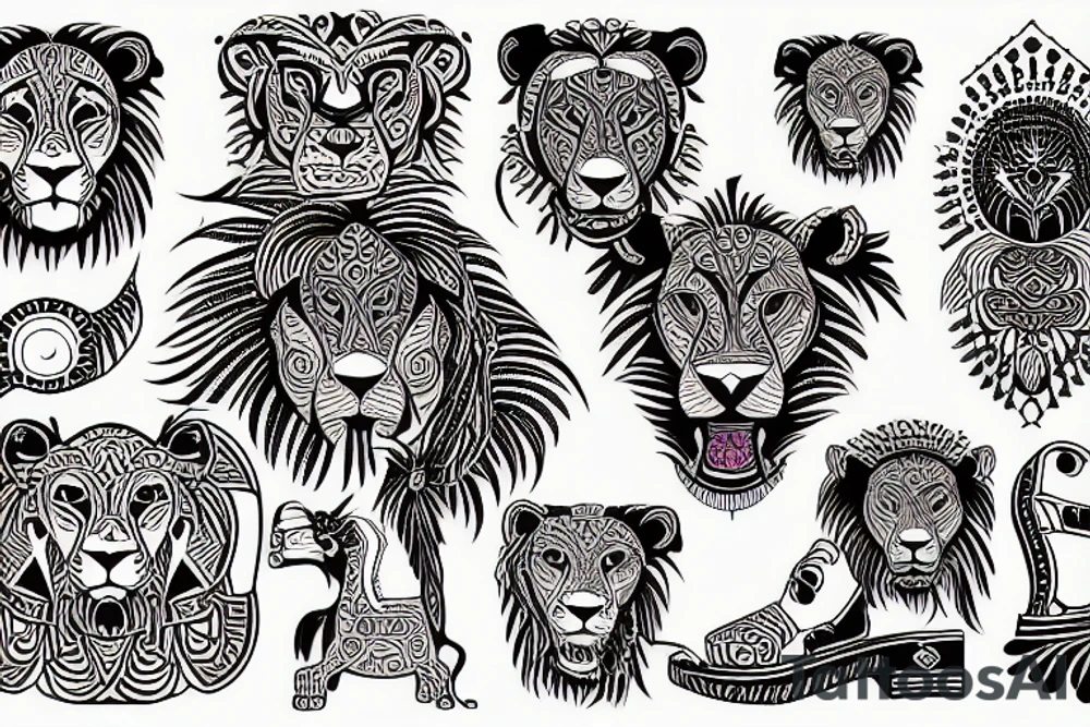Lion in mandal tattoo idea