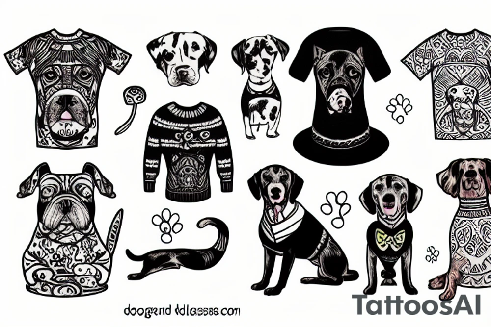 dog with sweater tattoo idea
