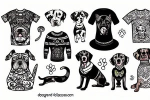 dog with sweater tattoo idea
