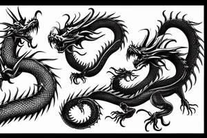 Huge long twisted Dragon tattoo idea