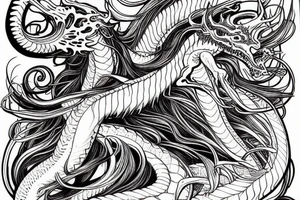 Huge long twisted Dragon tattoo idea
