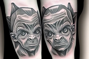 smeagol from lord of the rings on forearm tattoo idea