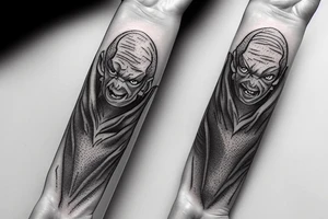 smeagol from lord of the rings on forearm tattoo idea