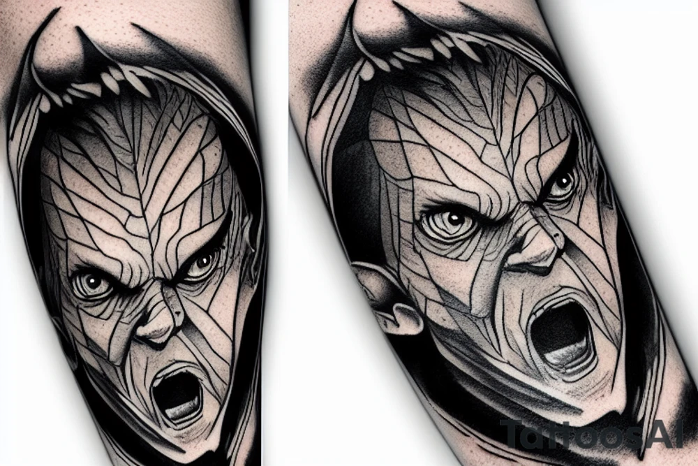 smeagol from lord of the rings on forearm tattoo idea