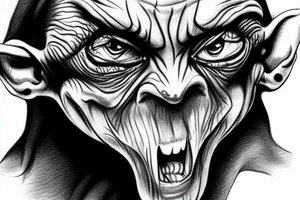 Smeagol from Lord of the Rings, digital art tattoo idea