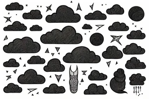 clouds black ox niuzao tattoo idea