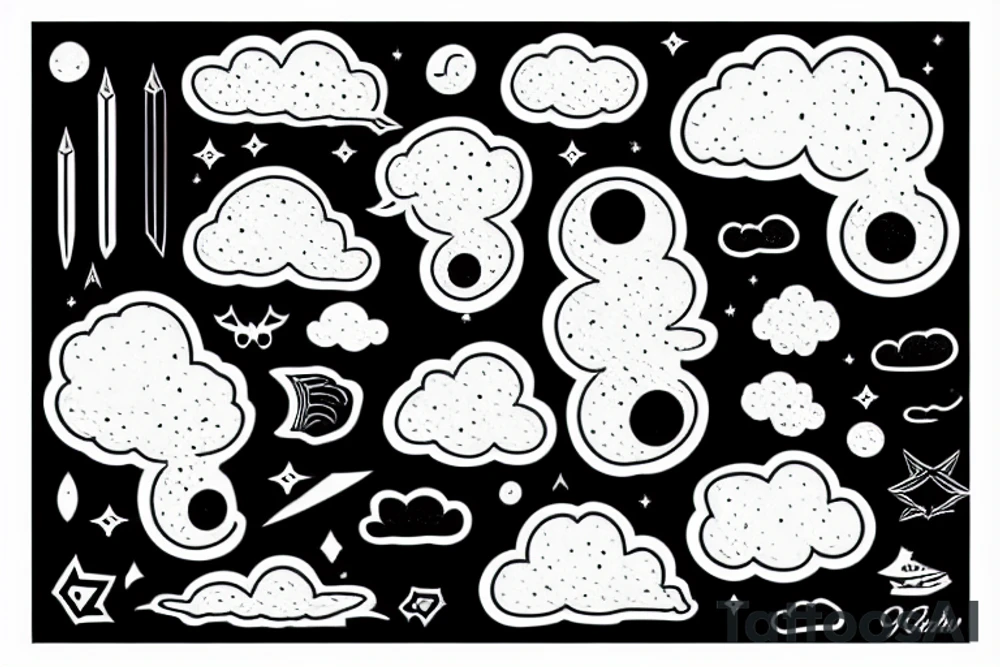 clouds black ox niuzao tattoo idea