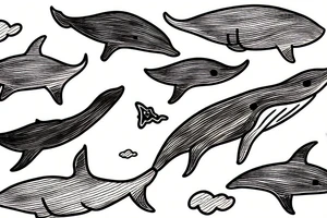 Whale flying through sky tattoo idea