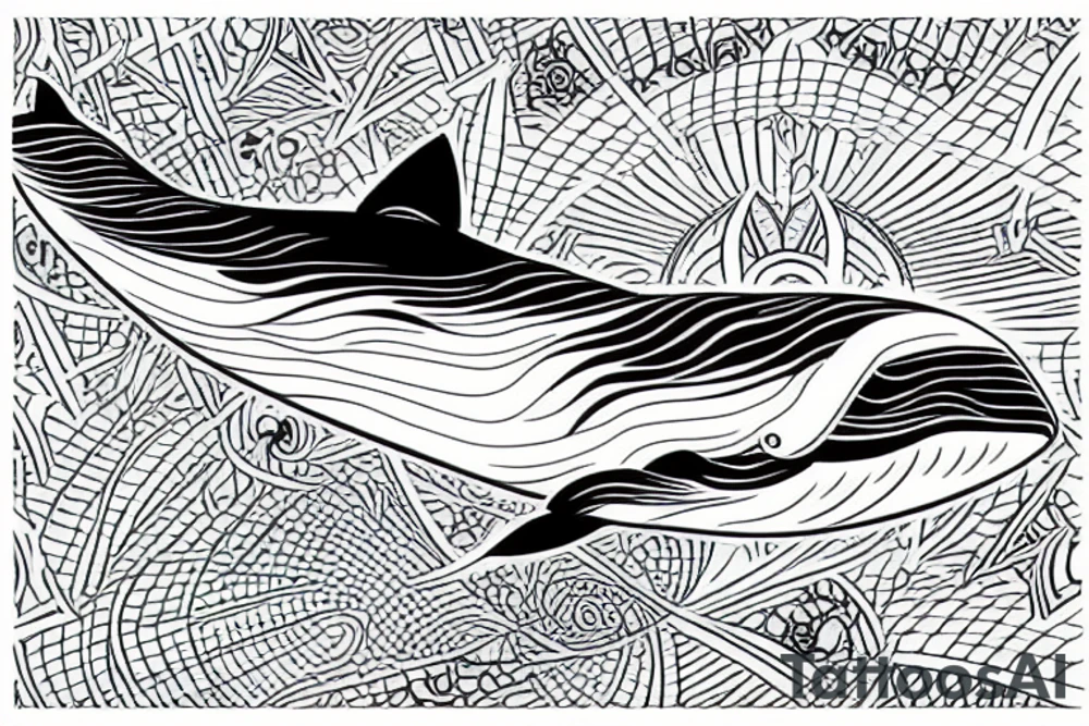 Whale flying through sky tattoo idea