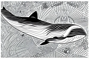 Whale flying through sky tattoo idea
