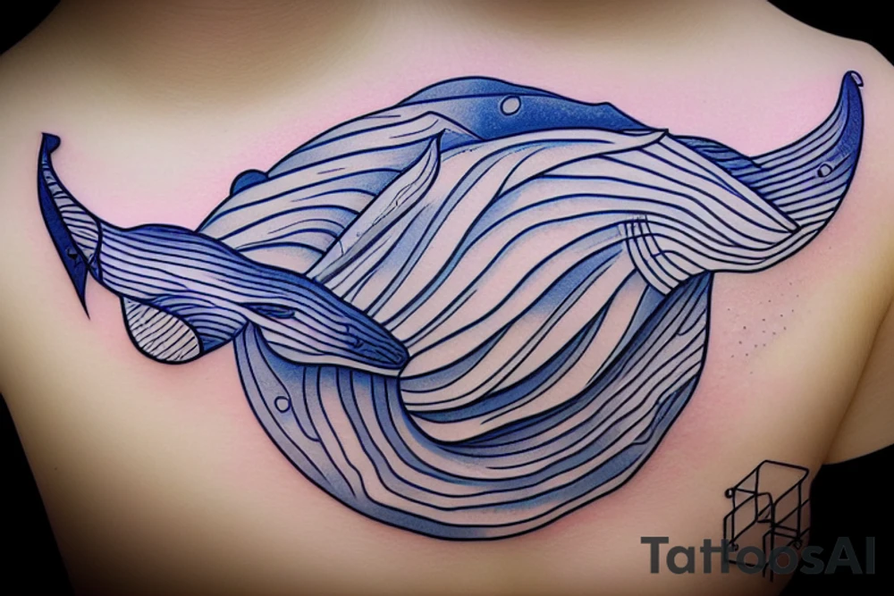 Whale flying through sky tattoo idea