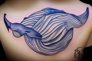 Whale flying through sky tattoo idea