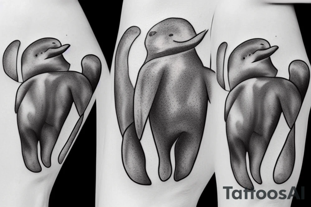 manateee swimming tattoo idea