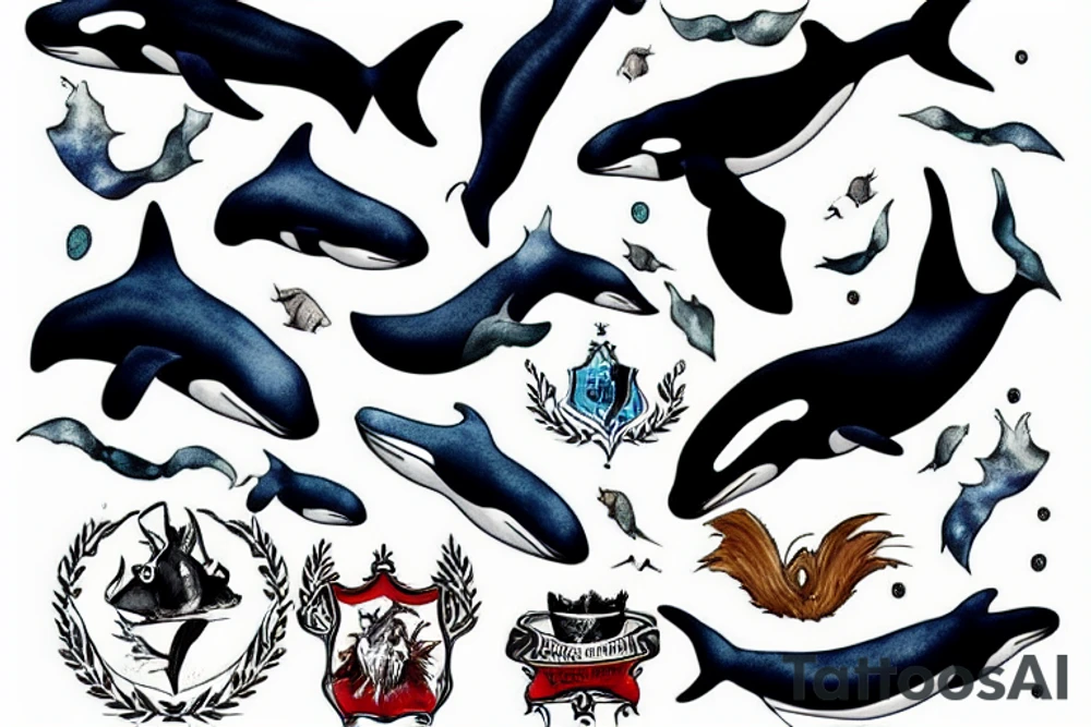Killer whale as a Harry Potter patronus tattoo idea
