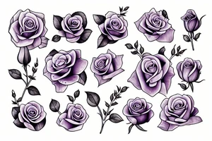 1 rose, lavender, lilac tattoo idea