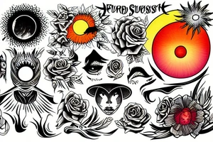 sunset field tattoo idea