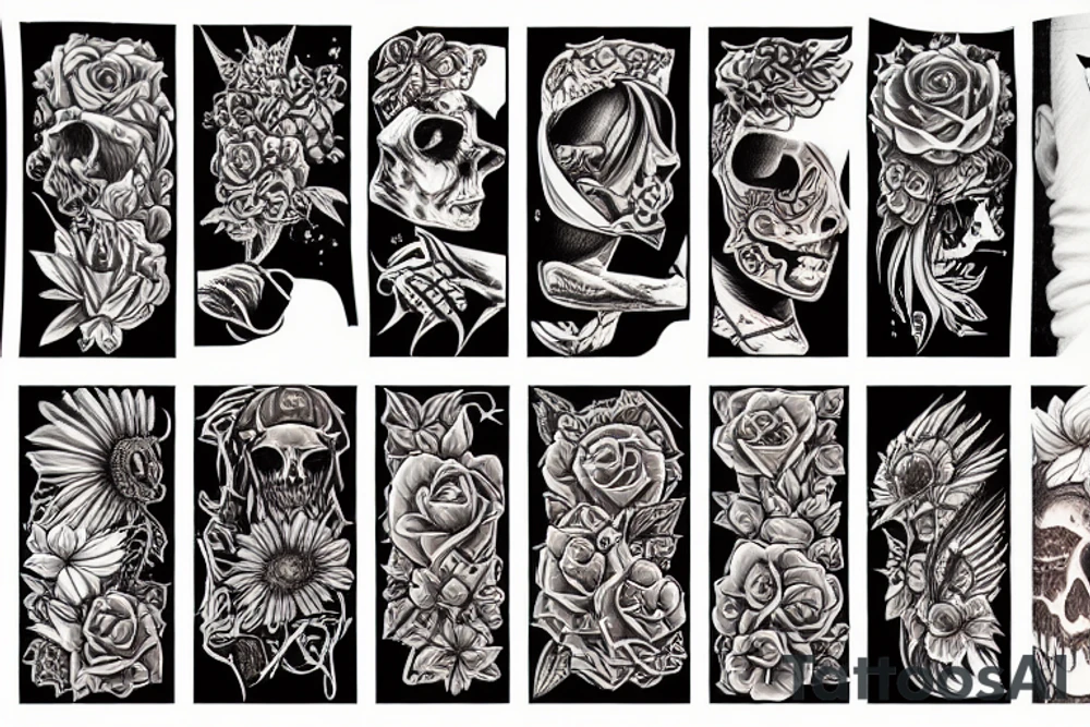 sunset field tattoo idea