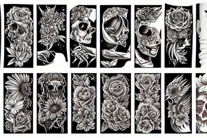 sunset field tattoo idea
