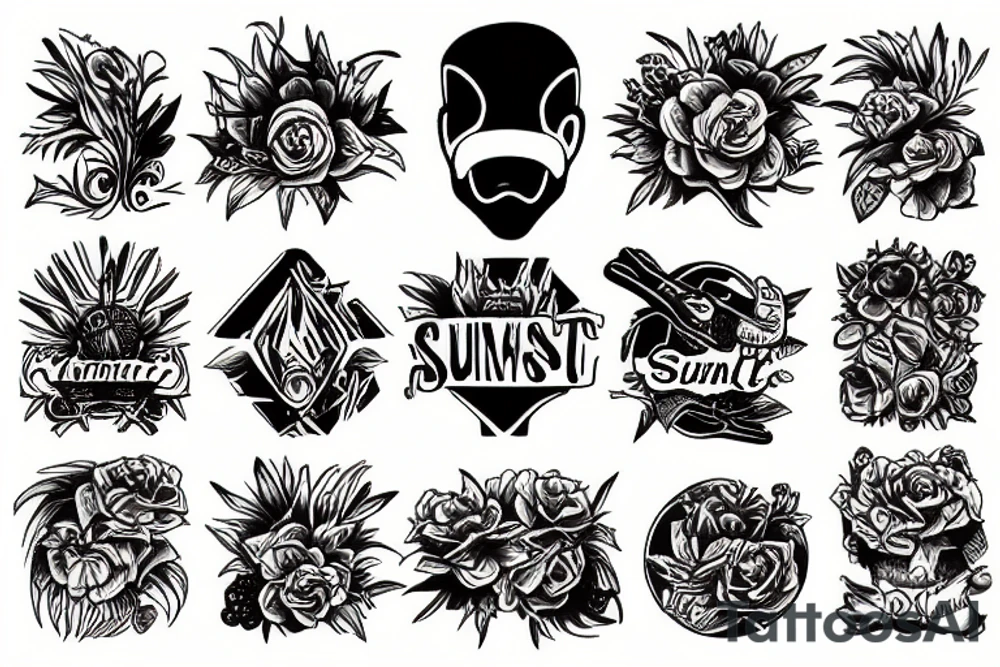 sunset field tattoo idea