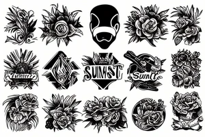 sunset field tattoo idea
