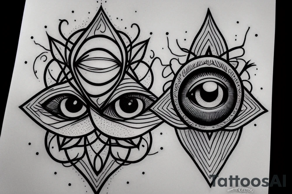 the all seeing eye entangled in vines tattoo idea