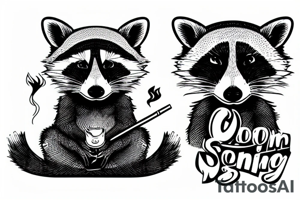 Raccoon smoking cigarette tattoo idea