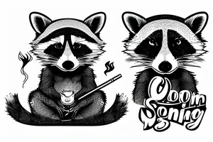 Raccoon smoking cigarette tattoo idea