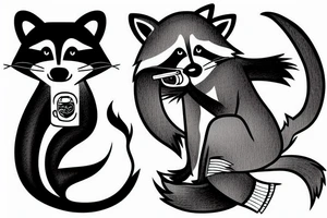 Raccoon smoking cigarette tattoo idea